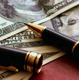 US Money and Pen Image